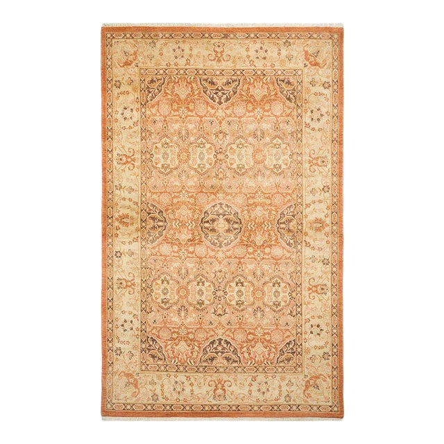 Mogul Collection Hand-Knotted Area Rug - Brown 4' 1" x 6' 7" For Sale