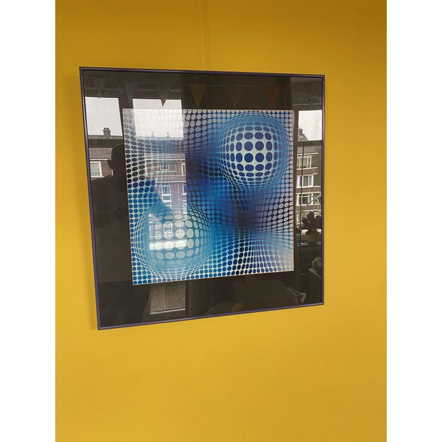 Modern Vasarely, Op Art Composition, 1972, Photo Print, Framed For Sale - Image 3 of 10