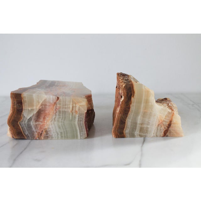 Vintage Onyx Natural Stone Bookends - A Pair For Sale - Image 10 of 14