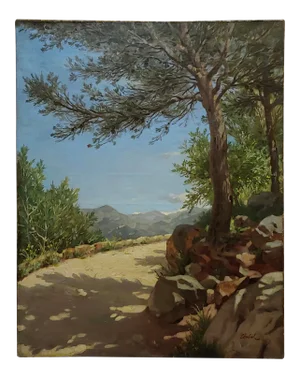 Pierre Adrien Chabal Dussurgey - Country Side Road -19th Century Oil Painting