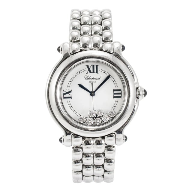 Ladies Chopard Happy Sport 32mm Happy Diamonds 8236 Stainless Steel Watch For Sale