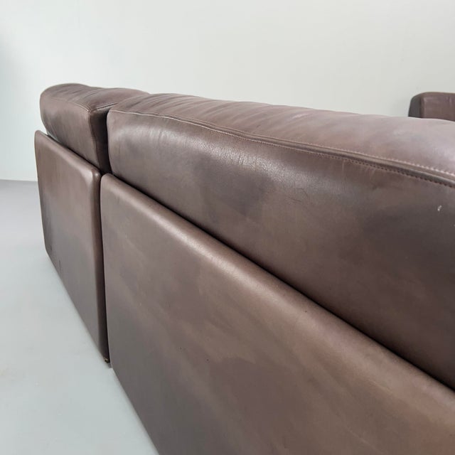 Large DS76 Modular Sofa in Brown Leather from de Sede, Switzerland, 1970s, Set of 5 For Sale - Image 17 of 18