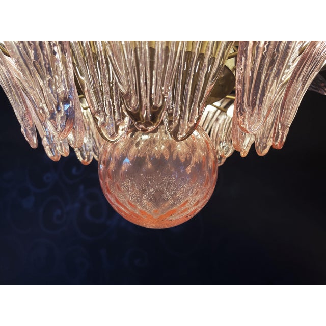 Murano Chandelier with Pink Palmette Glasses, 1990s For Sale - Image 14 of 18