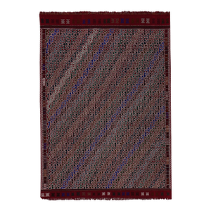 Mid 20th Century Jajim Kilim With Diagonal Stripes 5'4'' X 7'9''