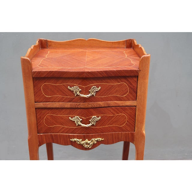1940s French Antique Louis XV Style Side Table Nightstand For Sale - Image 5 of 11