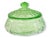 Art Deco Cameo Green Depression Uranium Glass Candy Jar For Sale - Image 3 of 3