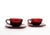 Glass Ruby Red Glass Cup and Saucer Set For Sale - Image 7 of 10