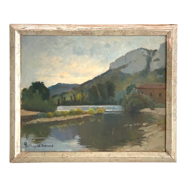 1930s French Plein Art Oil on Board Framed For Sale
