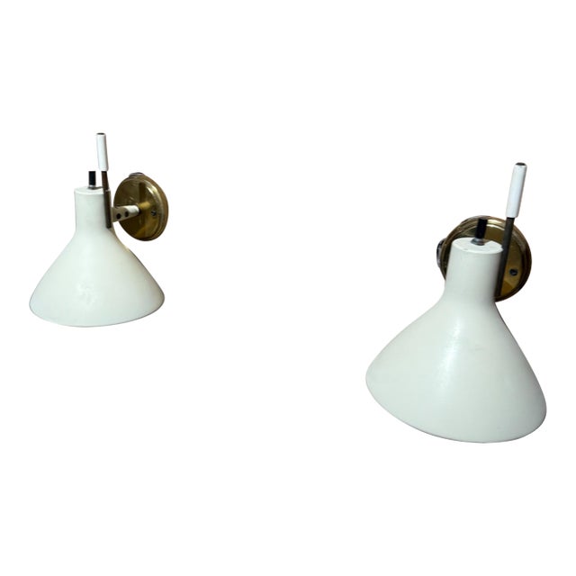 Pair of Lightolier Wall Sconces Mid Century Modern For Sale
