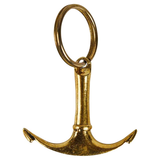 Carl Auböck Model #7151 'Anchor' Brass Figurine Keyring For Sale