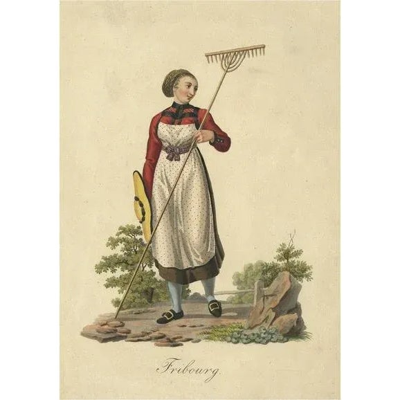 Farmers Wife from Fribourg, 1860, Paper For Sale - Image 5 of 5