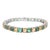Green Tourmaline & Imperial Topaz 18k White Gold Line Bracelet For Sale