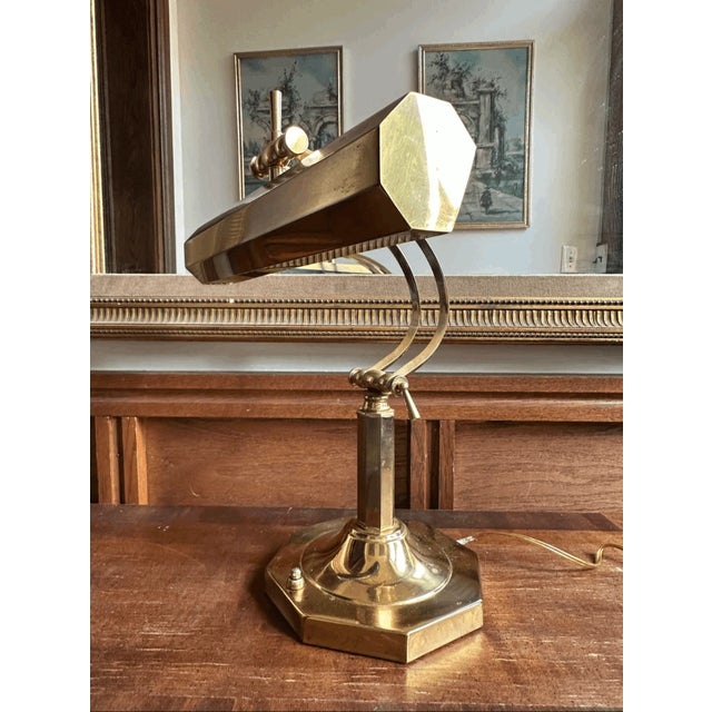Mid-Century Modern Vintage Mid-Century Modern Style Brass Plug in Piano Desk Lamp For Sale - Image 3 of 8