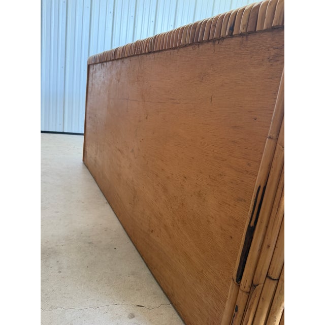 Vintage Restored Waterfall Split Rattan 9-Drawer Dresser For Sale - Image 10 of 12