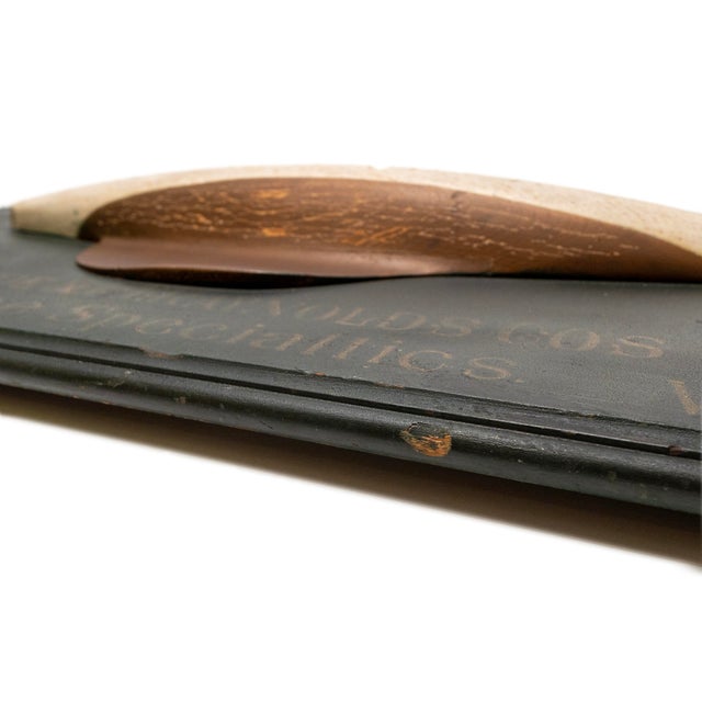 1900s f.w. Devoe & c.t. Reynolds Marine Paints Half-Hull Advertising Plaque “Columbia” For Sale - Image 11 of 14