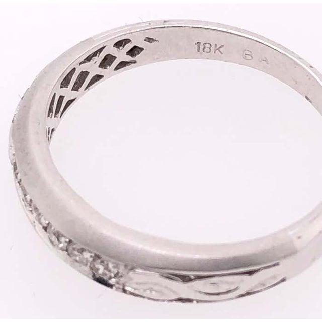 2010s 18 Karat White Gold and Diamond Wedding Band Bridal Ring, Size 6.5 For Sale - Image 5 of 7