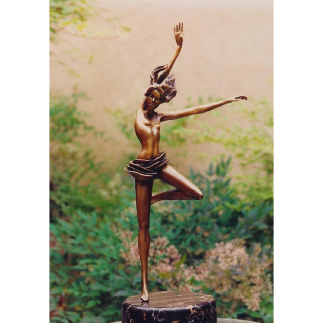 Sienna Late 20th Century Bronze Sculpture of Dancer "Ariel" For Sale - Image 8 of 12