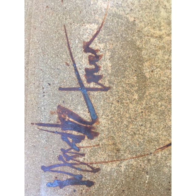 Brown Handcrafted Large Rectangular Ceramic Plate by Kyoko Tonegawa For Sale - Image 8 of 13