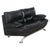 Nicoletti Black Modern Leather Loveseat For Sale - Image 4 of 11