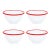 Crow Canyon Home Enamelware, Vintage Small 14 oz. Footed Bowls in White with Red Rim - Set of 4 For Sale In San Francisco - Image 6 of 6