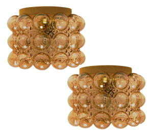 Amber Glass Flush Mount from Helena Tynell, 1960