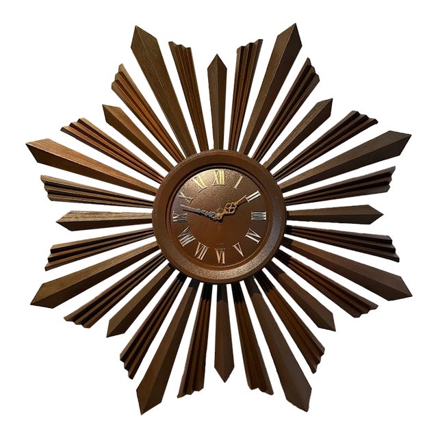 Mid 20th Century Spartun Starburst Wall Clock For Sale