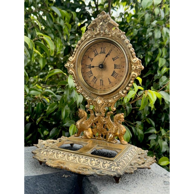 Antique Ansonia “Parlor Ink No. 3” Calendar Desk Clock For Sale - Image 10 of 10