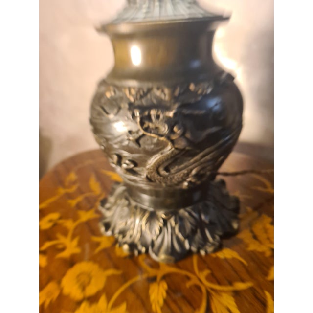 Art Nouveau Bronze Dragon Lamp, 1900s, in Very Good conditions. Designed before 1890 European Plug (up to 250V).The wiring...