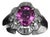 Late 20th Century Intense Pink Sapphire 0.41ct Diamond Platinum Ring Size 5.5 For Sale
