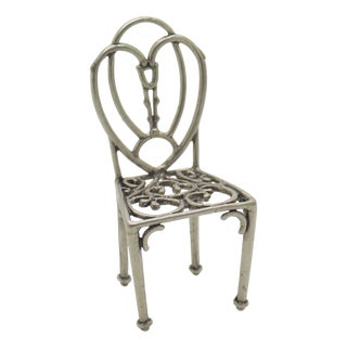 Vintage Italian Handmade Silver 800 Chair Figurine, Arezzo, 1970s For Sale