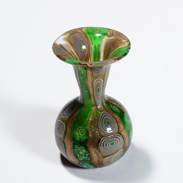 1920s Antique Murrine Vase With Aventurine, Fratelli Toso Murano Ca. 1920s For Sale - Image 5 of 6
