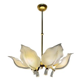 Hollywood Regency Murano Calla Flower Chandelier from Franco Luce, Italy, 1970s For Sale