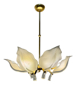 Hollywood Regency Murano Calla Flower Chandelier from Franco Luce, Italy, 1970s