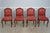 Vintage Leather Top Louis XV Style Carved Table W. 4 Chairs For Sale - Image 9 of 18