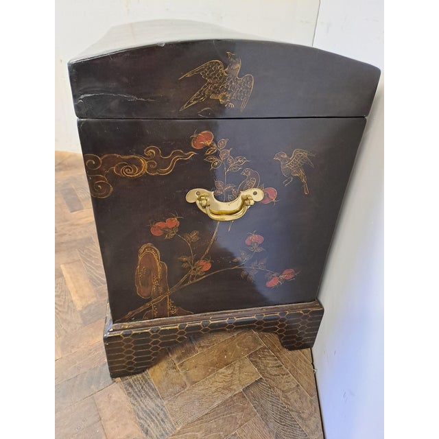 Japanese Black Lacquered Chest on Stand, 1900 For Sale - Image 10 of 13