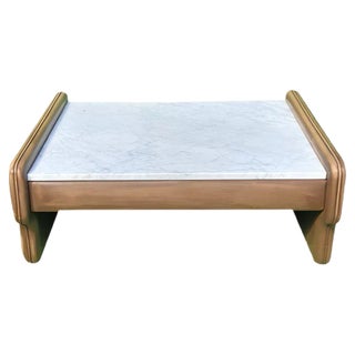 Leather and Travertine Coffee Table from de Sede For Sale