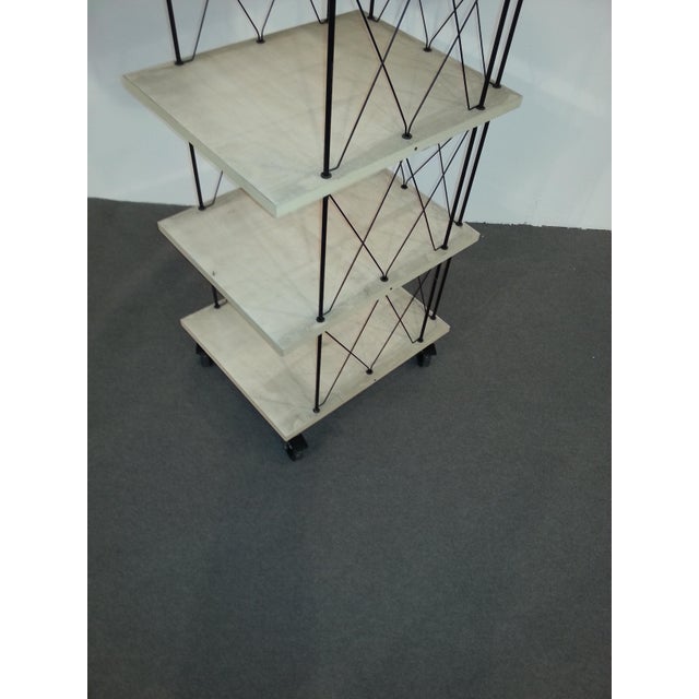 Modern Modular Bedside Tables with Black Iron Uprights, 1980s, Set of 2, in Very Good conditions. Designed 1980 to 1989