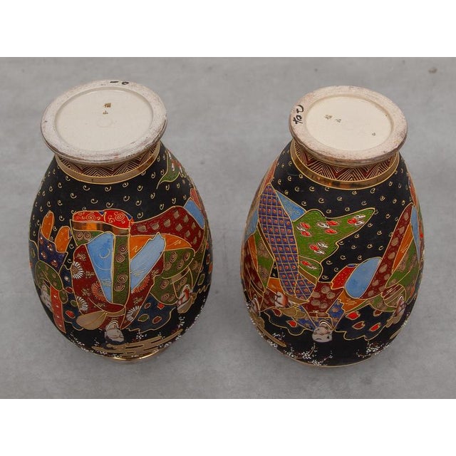 Japonisme Satsuma Vases in Ceramic, Japan, 1920, Set of 2 For Sale - Image 6 of 9