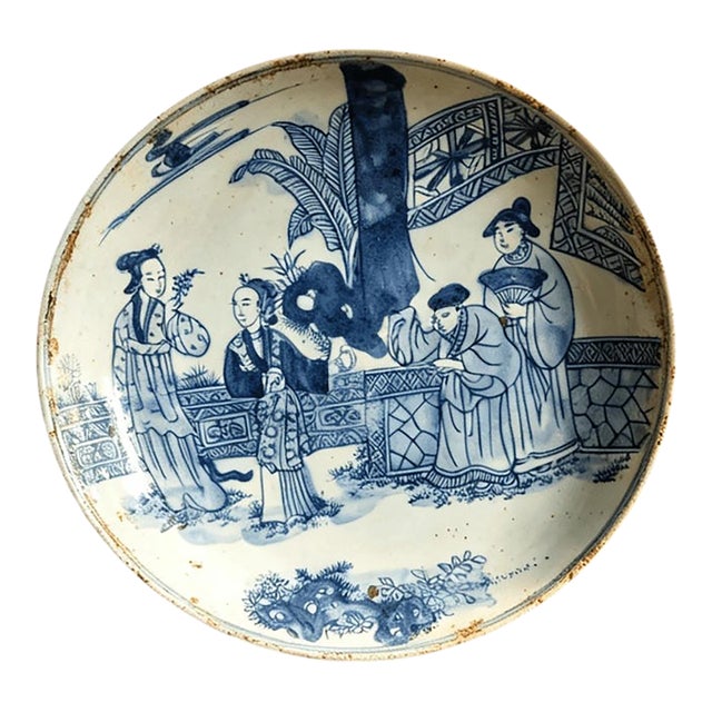 Chinese Ceramic Plate,Blue and White Porcelain Plate Hand Painted Figures Story Pattern For Sale
