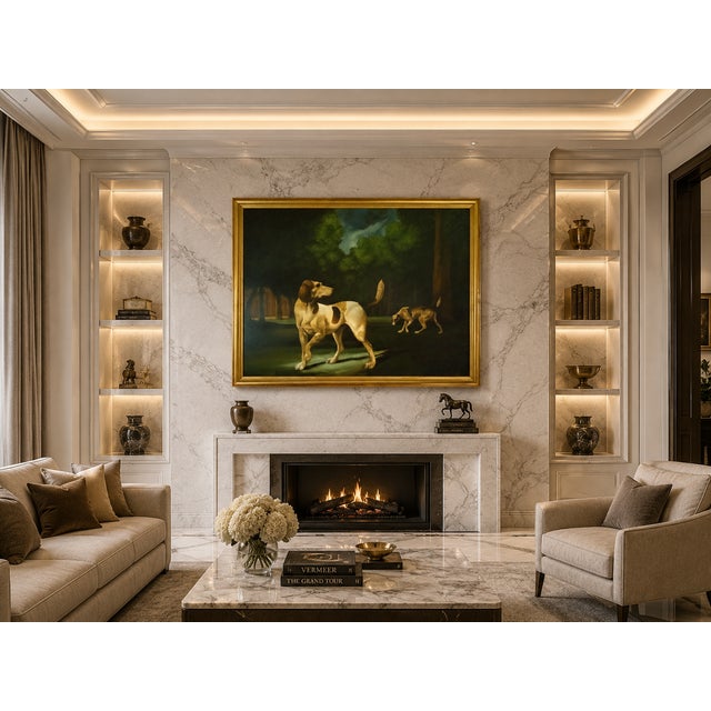 George Lance was a talented artist from Great Britain who created a large painting of a dog in acrylic on canvas in the...