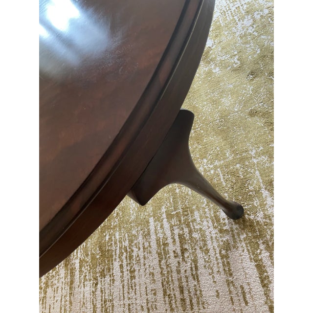 Vintage Queen Anne Round Dining Table For Sale - Image 4 of 12