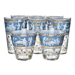 Mid 20th Century Hollywood Regency Barware Glasses- 8 Pieces For Sale