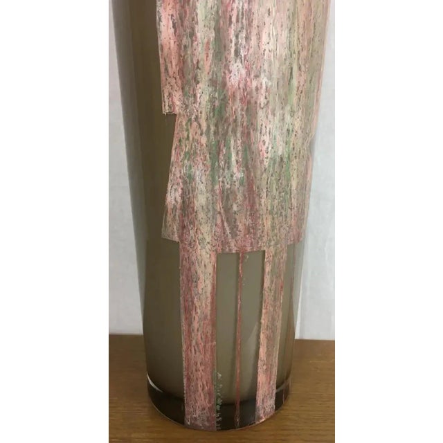 Art Deco Etched Glass Floor Vase by Anatole Riecke, France For Sale - Image 10 of 11