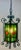 Arts & Crafts Forget and Colored Glass Pendant Lobby Lamp, 1930s For Sale - Image 3 of 11