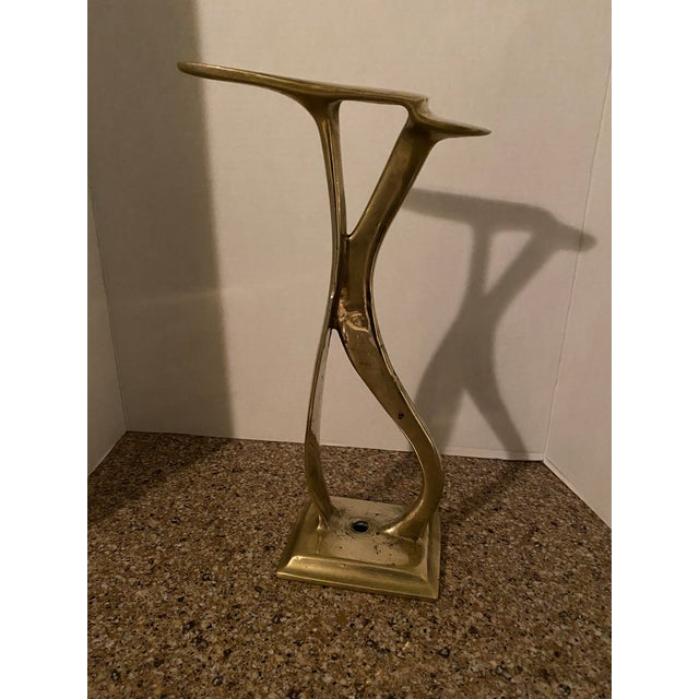 Mid-Century Modern 20th C. Mid-Century Modern Sculptural Solid Brass Shoe Shine Stand Footrest For Sale - Image 3 of 10