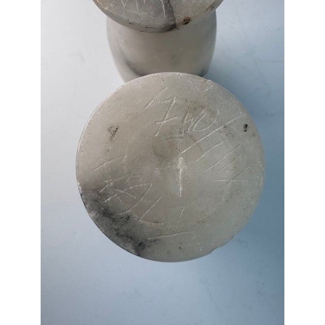 Late 20th Century Alabaster Vases, a Pair For Sale - Image 5 of 7