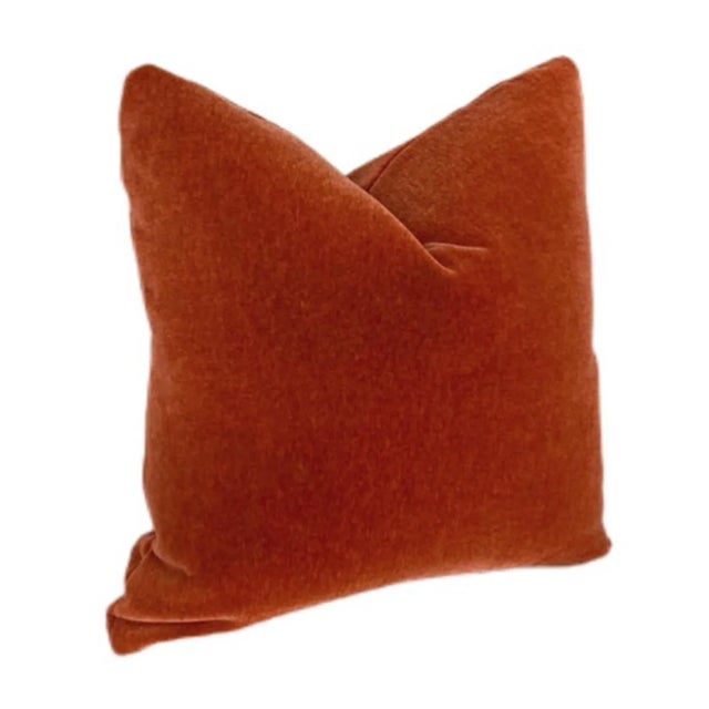 Custom made mohair pillow in Burnt Red. This genuine 100% mohair, is plush & comfy, a substantial weight, and wears like...
