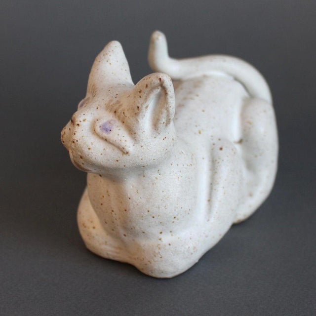 Vintage Italian Ceramic Loafing Cat by Bruno Gambone, 1980s For Sale - Image 3 of 15