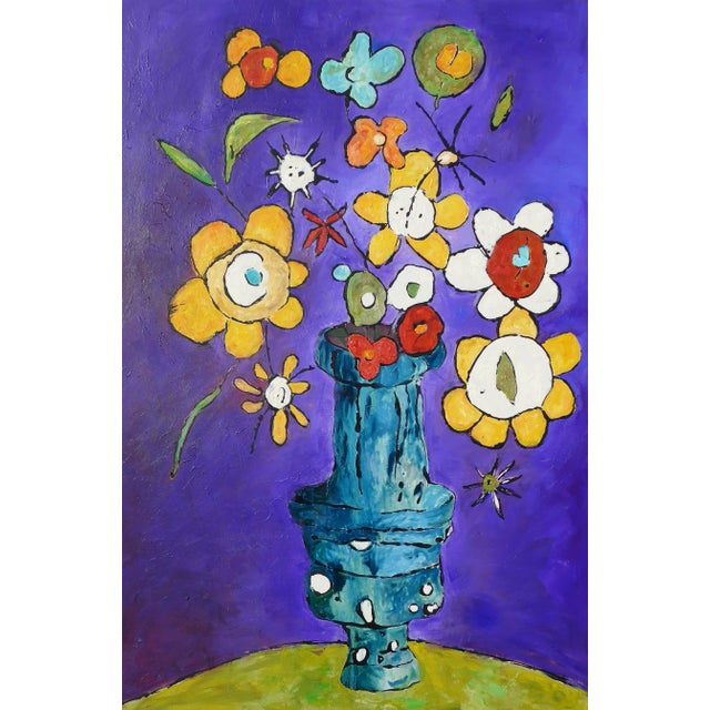 Abstract "Spring Flowers" Monumental Oil Painting For Sale - Image 3 of 8