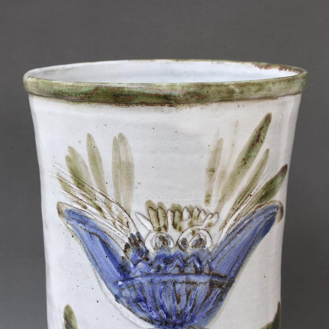 Vintage French Decorative Tall Vase by Albert Thiry, 1960s For Sale - Image 9 of 18